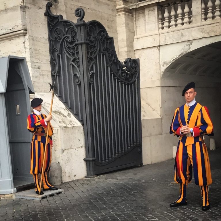 The Swiss Guard outside the Vatican